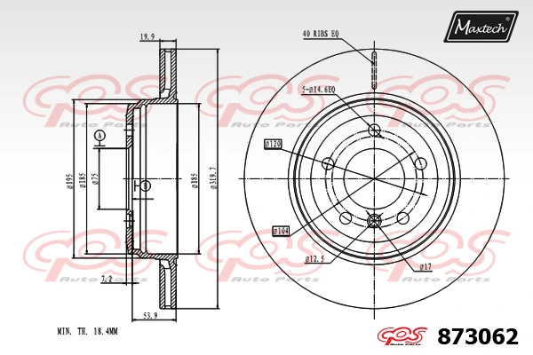 MAXTECH féktárcsa - 873062 - TothCarparts