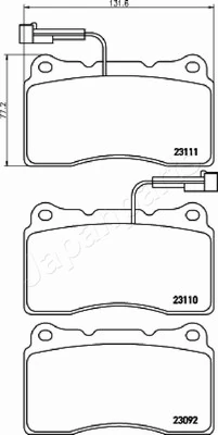 PEMEBLA fékbetétkészlet, tárcsafék - JAPPA-0204AF - TothCarparts