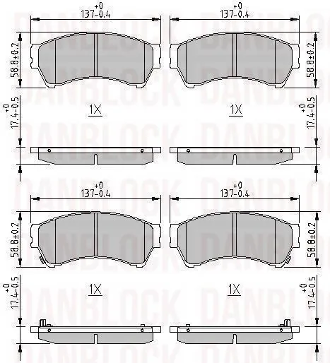DANBLOCK fékbetétkészlet, tárcsafék - DB 510568 - TothCarparts