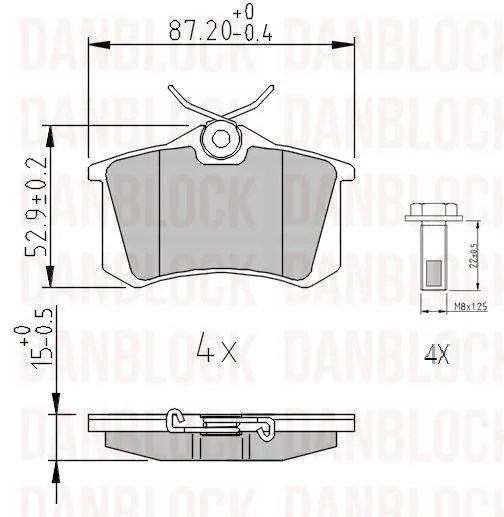 DANBLOCK fékbetétkészlet, tárcsafék - DB 510106 - TothCarparts