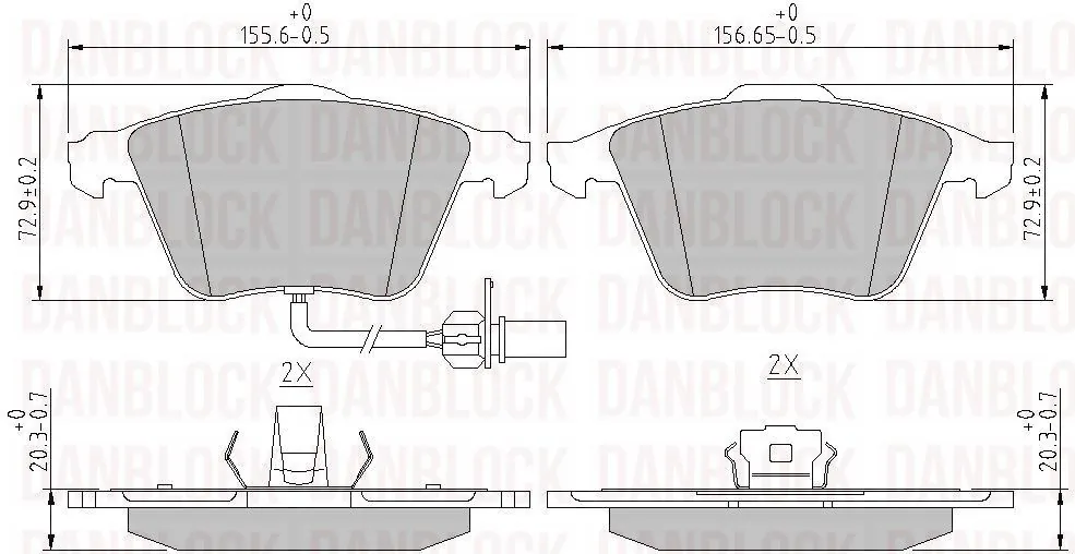 DANBLOCK fékbetétkészlet, tárcsafék - DB 510555 - TothCarparts