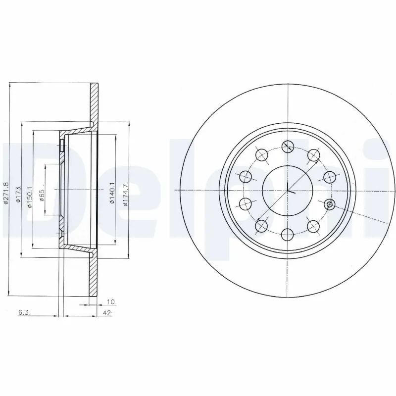DELPHI féktárcsa - BG4324C-19B1 - TothCarparts