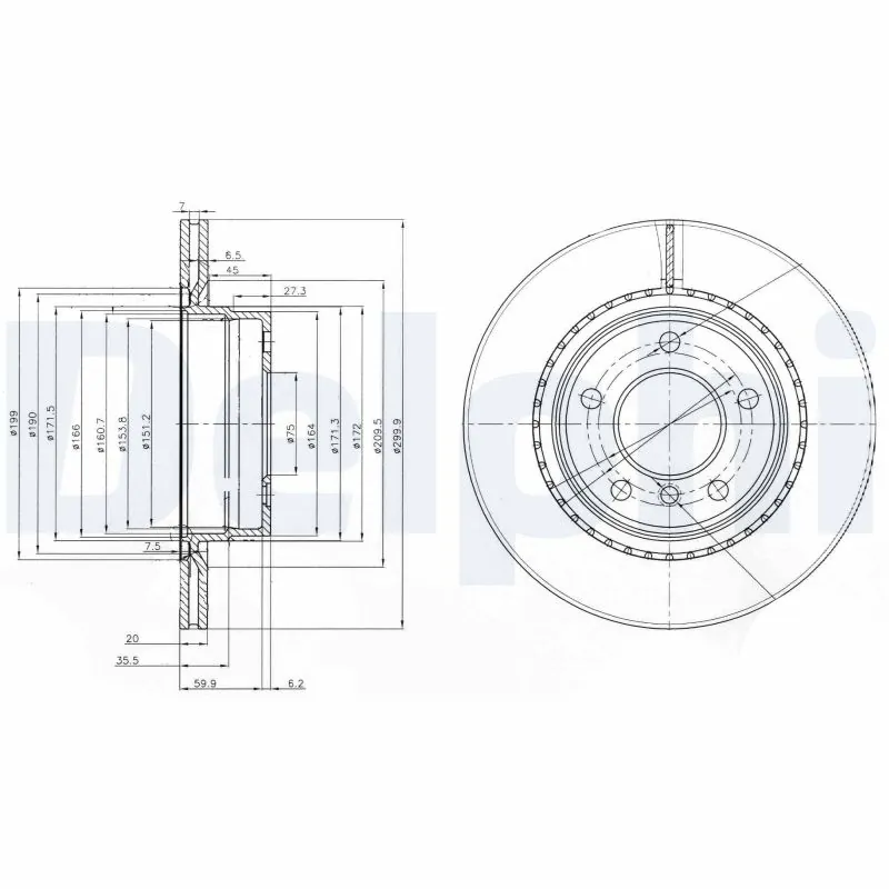 DELPHI féktárcsa - BG3901C-18B1 - TothCarparts