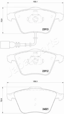 PEMEBLA fékbetétkészlet, tárcsafék - JAPPA-0909AF - TothCarparts