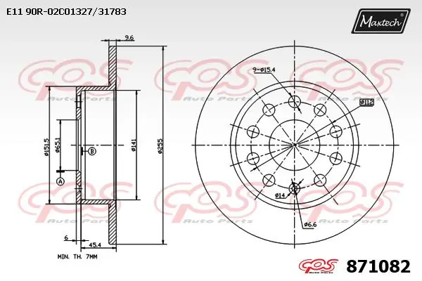 MAXTECH féktárcsa - 871082 - TothCarparts