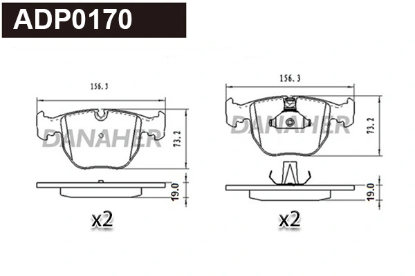 DANAHER fékbetétkészlet, tárcsafék - ADP0170 - TothCarparts