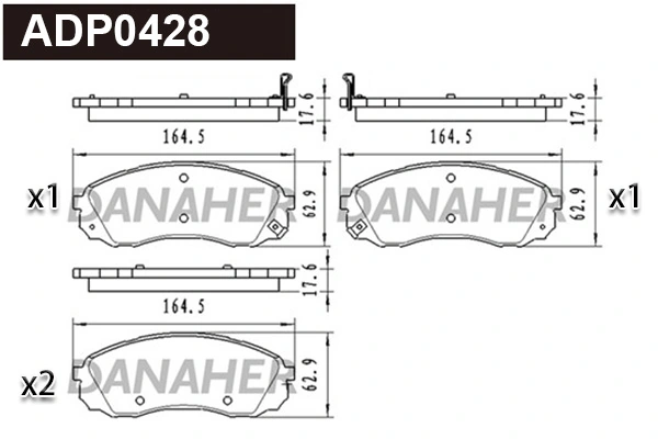 DANAHER fékbetétkészlet, tárcsafék - ADP0428 - TothCarparts