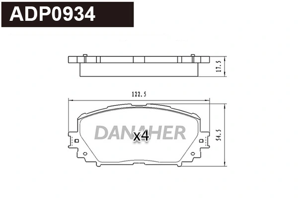 DANAHER fékbetétkészlet, tárcsafék - ADP0934 - TothCarparts