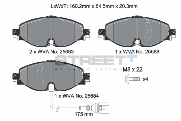PAGID Racing fékbetétkészlet, tárcsafék - T8122SP2001 - TothCarparts