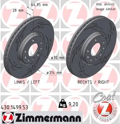 ZIMMERMANN féktárcsa - 430.1499.53 - TothCarparts