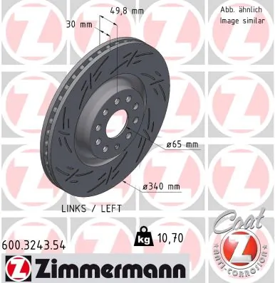 ZIMMERMANN féktárcsa - 600.3243.54 - TothCarparts