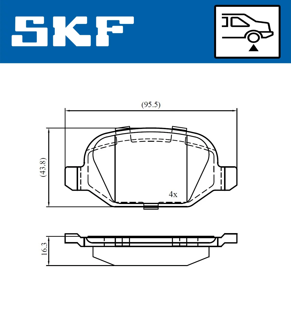 SKF fékbetétkészlet, tárcsafék - VKBP 90673 - TothCarparts