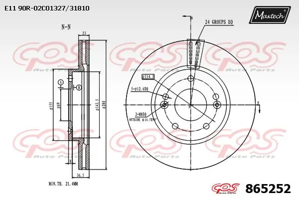MAXTECH féktárcsa - 865252 - TothCarparts