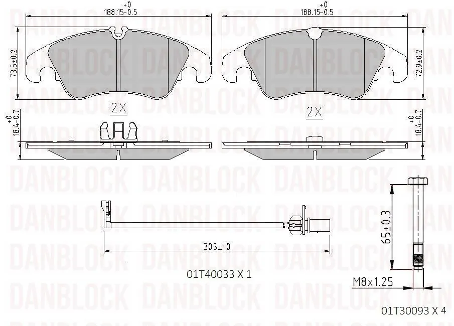 DANBLOCK fékbetétkészlet, tárcsafék - DB 510633 - TothCarparts