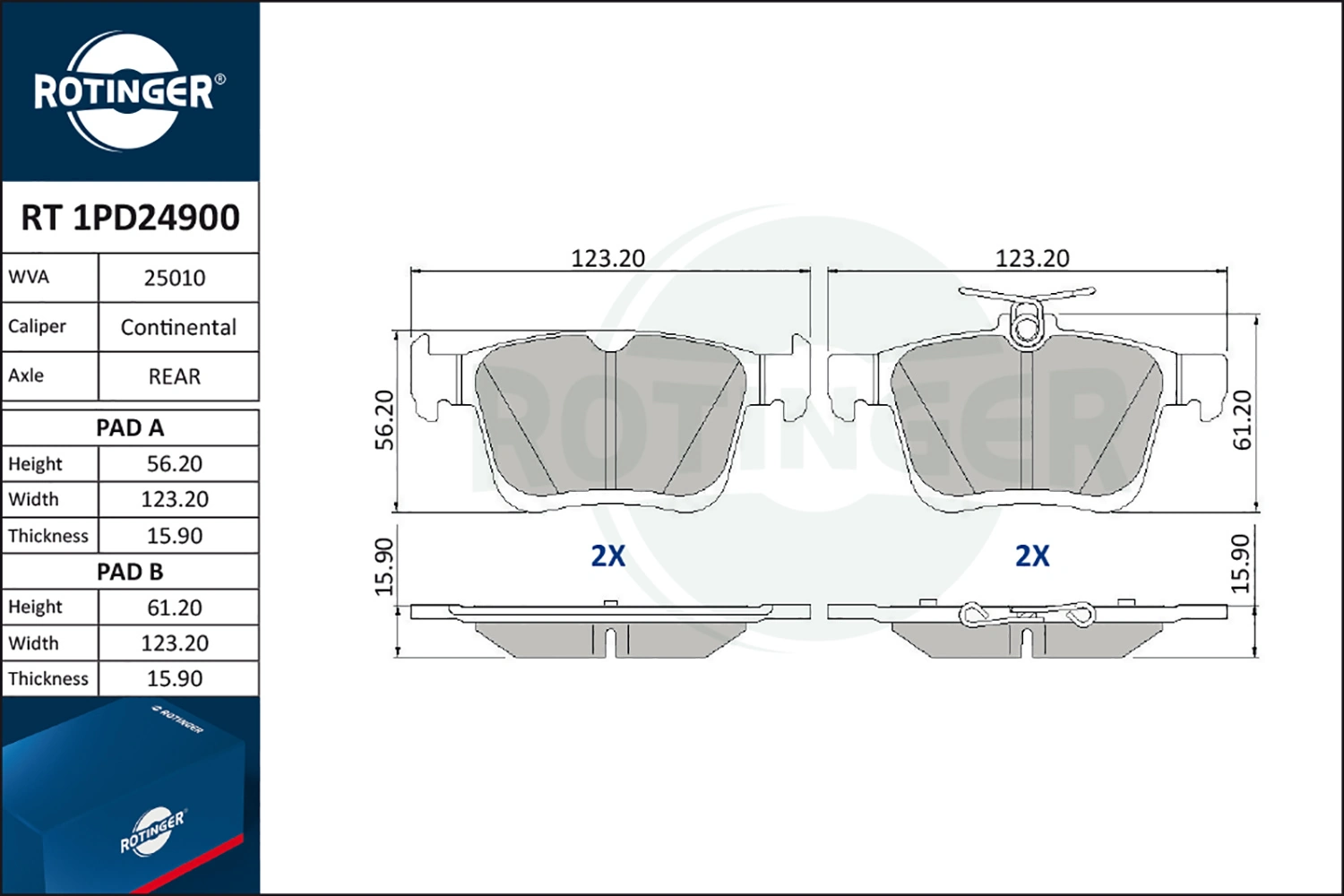 ROTINGER fékbetétkészlet, tárcsafék - RT 1PD24900 - TothCarparts