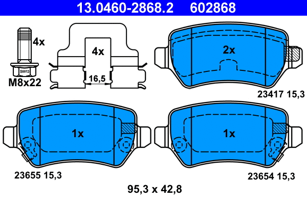ATE fékbetétkészlet, tárcsafék - 13.0460-2868.2 - TothCarparts