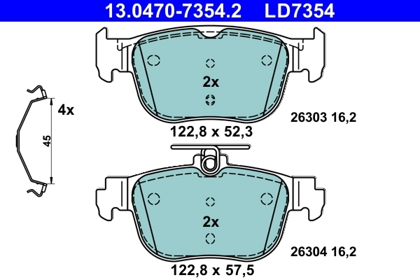ATE fékbetétkészlet, tárcsafék - 13.0470-7354.2 - TothCarparts