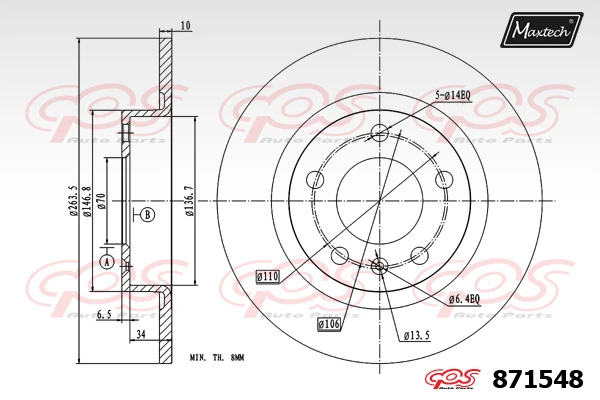 MAXTECH féktárcsa - 871548 - TothCarparts