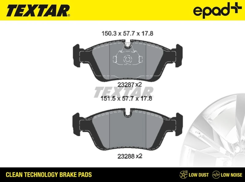 TEXTAR fékbetétkészlet, tárcsafék - 2328702CP - TothCarparts