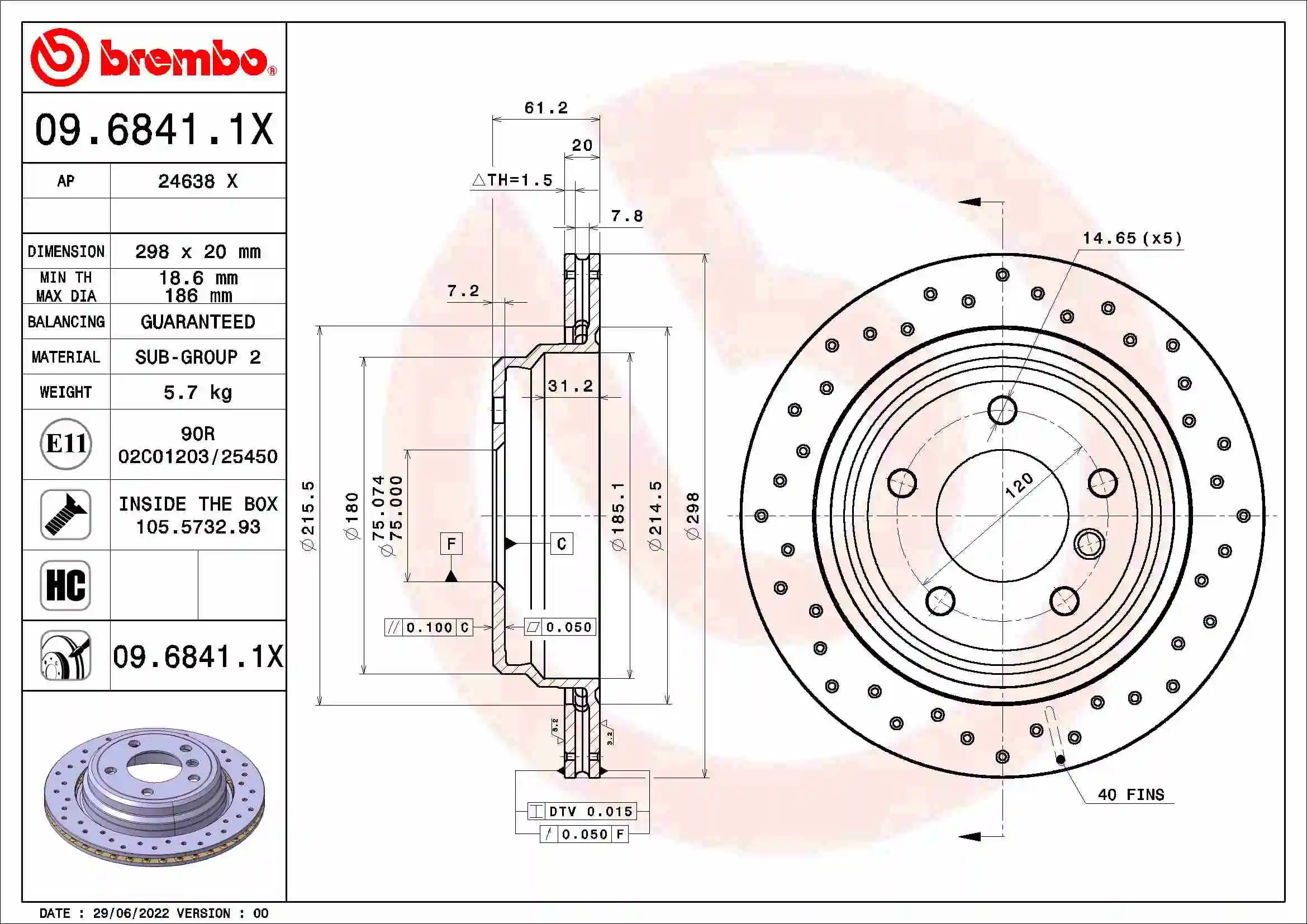 AP féktárcsa - 24638 X - TothCarparts