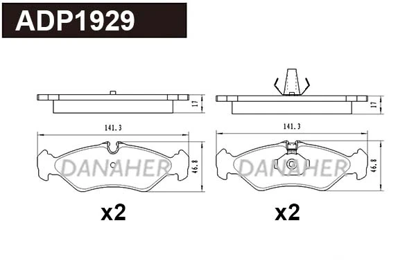 DANAHER fékbetétkészlet, tárcsafék - ADP1929 - TothCarparts