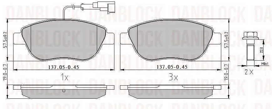 DANBLOCK fékbetétkészlet, tárcsafék - DB 510205 - TothCarparts
