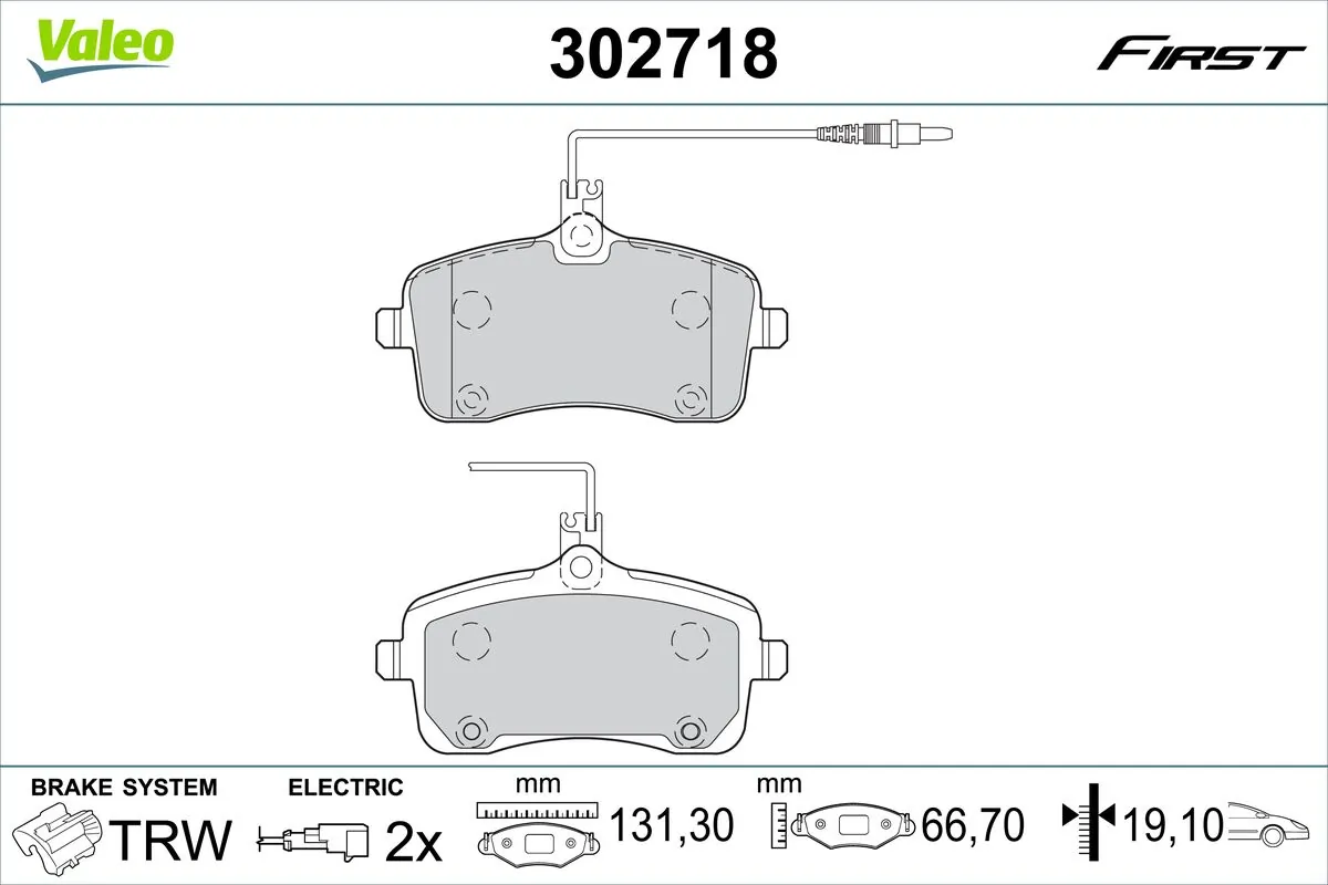 VALEO fékbetétkészlet, tárcsafék - 302718 - TothCarparts