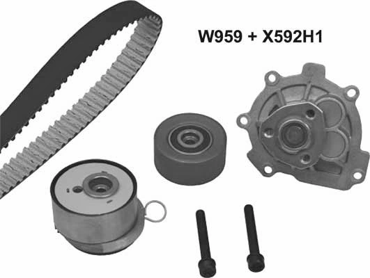 MGA Vízpumpa + fogasszíj készlet - 959K1 - TothCarparts
