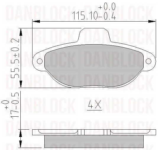 DANBLOCK fékbetétkészlet, tárcsafék - DB 510148 - TothCarparts
