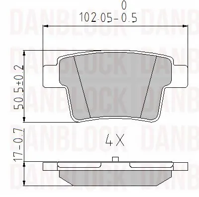 DANBLOCK fékbetétkészlet, tárcsafék - DB 510480 - TothCarparts