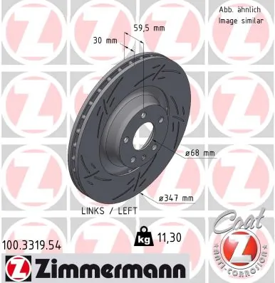 ZIMMERMANN féktárcsa - 100.3319.54 - TothCarparts