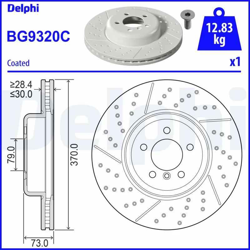 DELPHI féktárcsa - BG9320C-18B1 - TothCarparts