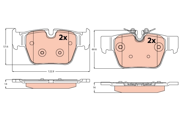 TRW fékbetétkészlet, tárcsafék - GDB2384 - TothCarparts