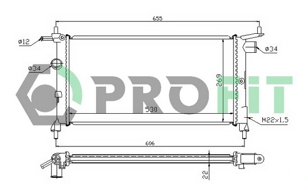 PROFIT hűtő, motorhűtés - PR 5018A1 - TothCarparts