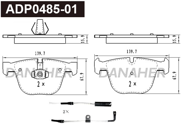 DANAHER fékbetétkészlet, tárcsafék - ADP0485-01 - TothCarparts
