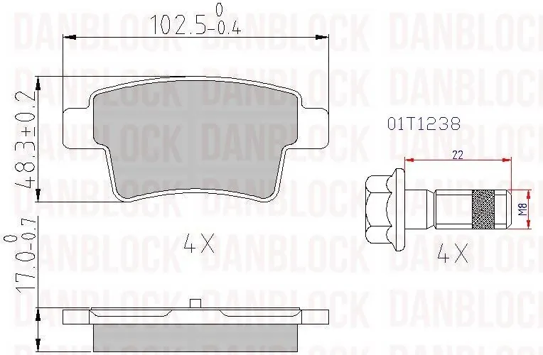 DANBLOCK fékbetétkészlet, tárcsafék - DB 510651 - TothCarparts