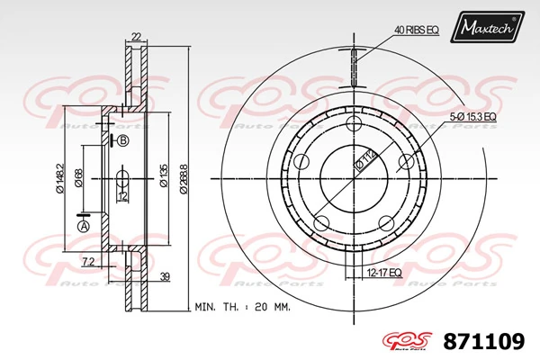MAXTECH féktárcsa - 871109 - TothCarparts