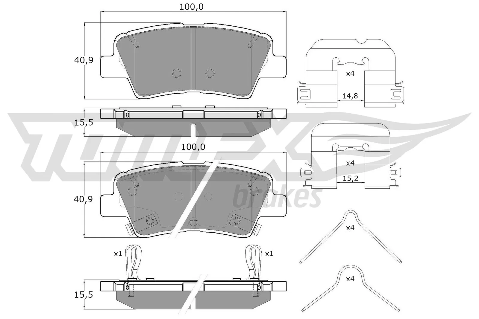 TOMEX Brakes fékbetétkészlet, tárcsafék - TX 17-481 - TothCarparts