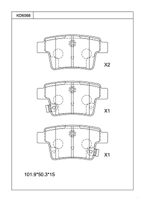 ASIMCO fékbetétkészlet, tárcsafék - KD6068 - TothCarparts