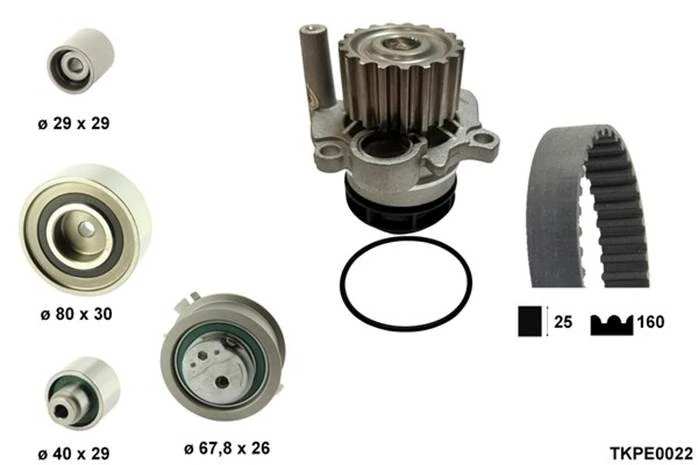 TECDRIVE Vízpumpa + fogasszíj készlet - TKPE0022 - TothCarparts