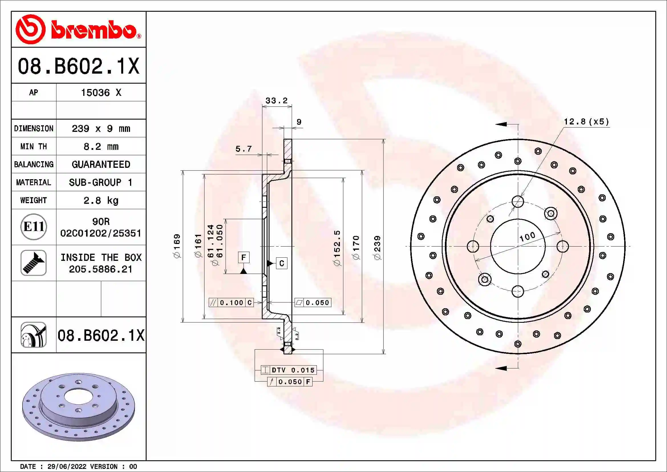 AP féktárcsa - 15036 X - TothCarparts