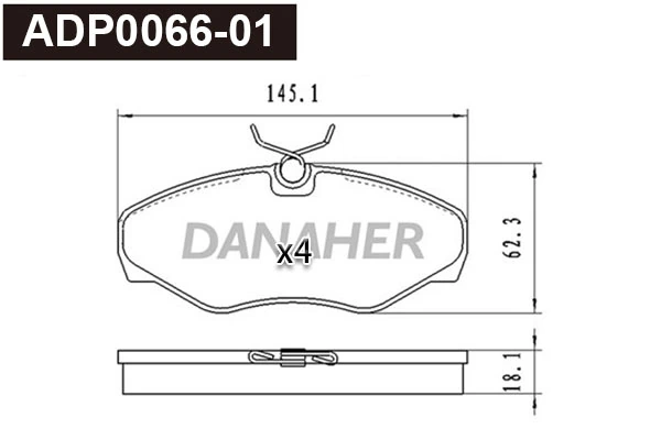 DANAHER fékbetétkészlet, tárcsafék - ADP0066-01 - TothCarparts