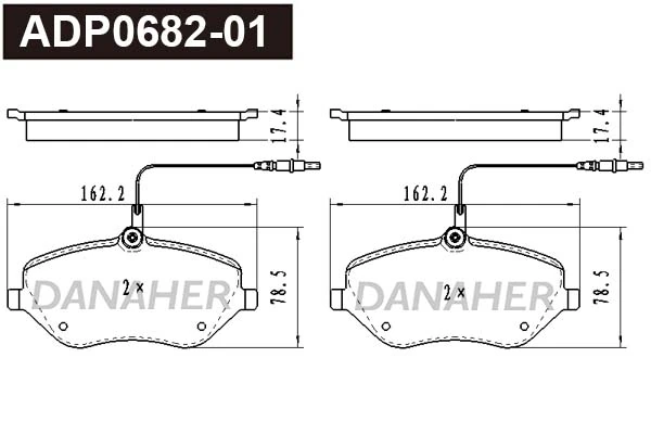 DANAHER fékbetétkészlet, tárcsafék - ADP0682-01 - TothCarparts