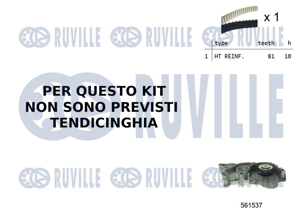 RUVILLE Vízpumpa + fogasszíj készlet - 55B0044 - TothCarparts