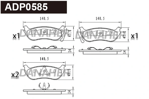DANAHER fékbetétkészlet, tárcsafék - ADP0585 - TothCarparts