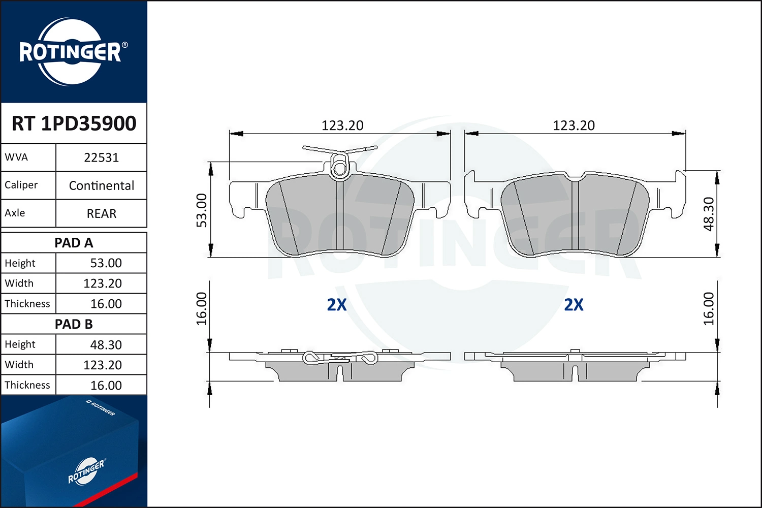 ROTINGER fékbetétkészlet, tárcsafék - RT 1PD35900 - TothCarparts