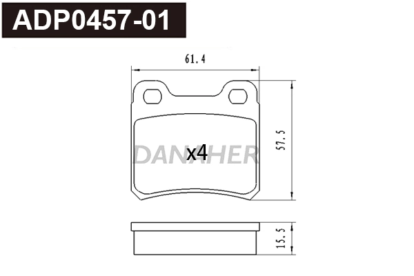 DANAHER fékbetétkészlet, tárcsafék - ADP0457-01 - TothCarparts