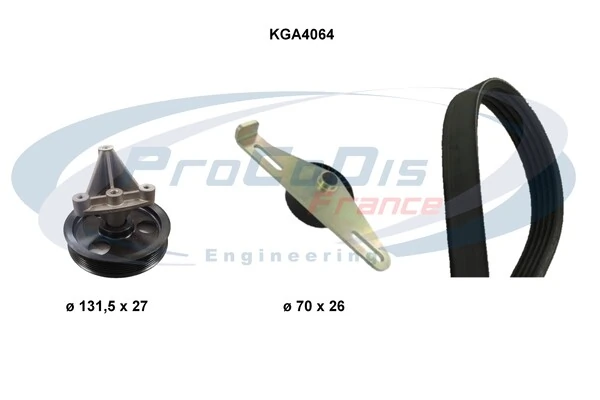 PROCODIS FRANCE hosszbordás szíj készlet - KGA4064 - TothCarparts