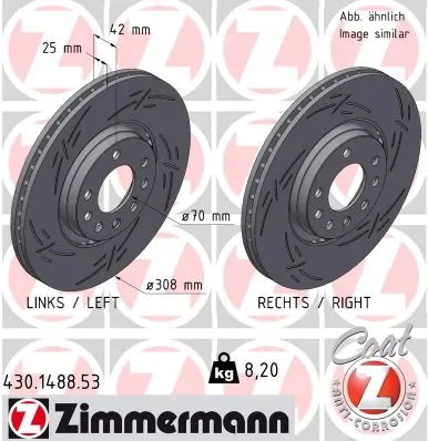ZIMMERMANN féktárcsa - 430.1488.53 - TothCarparts