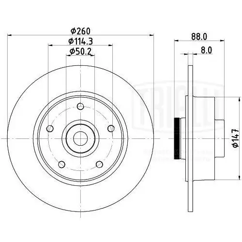 TRIALLI féktárcsa - DF 095113 - TothCarparts